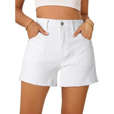 Imagem de Shorts Dokotoo Jean para mulheres de cintura alta e perna reta