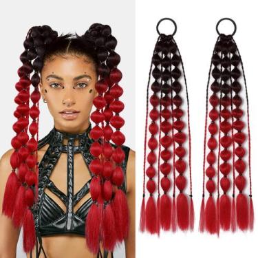 Imagem de Extensões de cabelo Behufun 20 cm para crianças com gravata de cabelo,