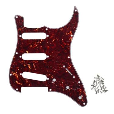 Imagem de ROZILO Vintage Tortoise SSS 11 Furos Strat Guitarra Elétrica Pickguard Placa de Arranhão para EUA/México Stratocaster Peças de Guitarra Estilo Moderno