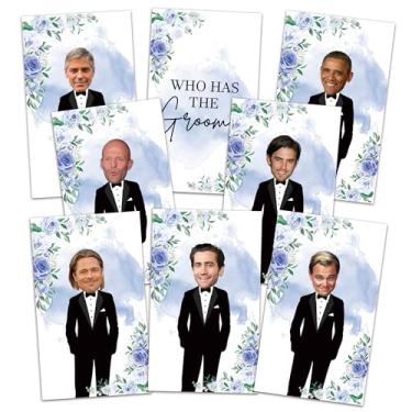 Imagem de Blue Floral Bridal Shower Games, Who Has The Groom Scratch Off Celebrity Cards Tickets for 41 Guests, Funny Engagement Party, Bride-to-Be Celebration Scratch Off Cards-A04