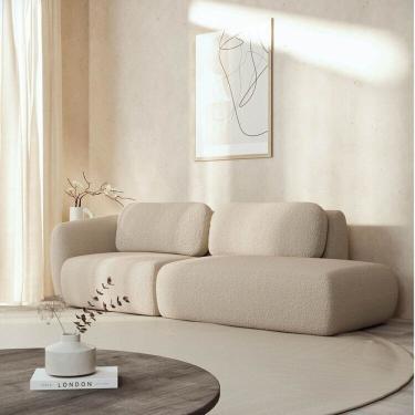 Imagem de Conjunto Sofá Orla 1 Módulo 80cm Com Braço Esquerdo 1 Módulo Sumiê Direito Cabecasa MadeiraMadeira Areia