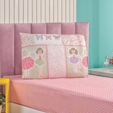 Imagem de Jogo De Cama Lençol Carrosel Solteiro 02 Peças Infantil Estampado Divertido - Bailarina