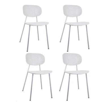 Imagem de 4 Cadeira De Jantar E Cozinha Reforçada Confortável Moderna Modelo Chicago Sem Braço (Branca)