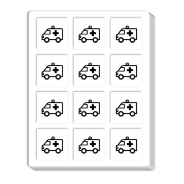 Imagem de Adesivos de planejador transparentes de ambulância, 1,27 cm para scrapbooking, artes, calendário, artesanato, pacote com 120