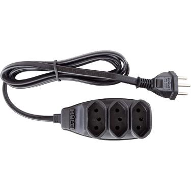 Imagem de Extensão Preta 3T Tripolar com 1,5 Metro 2P+T 10 Ampères 250VAC - 01543 - MULTICRAFT