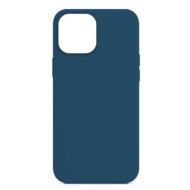Imagem de Capinha Compatível com Iphone 12/12 pro Preta, Branca, Azul, Rosa, Bordô, Roxo, Lilás, Cinza, Pink, Bege, Flexivel, Tecnologia anti impacto, Aveludada com design PREMIUM c/logo (Azul-Escuro)