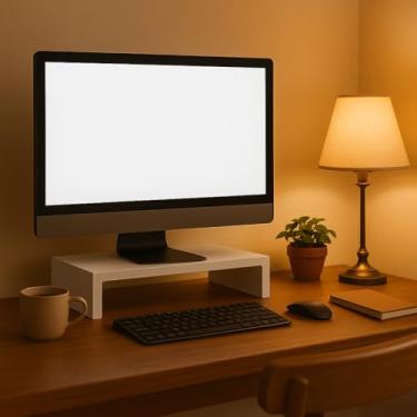Imagem de Suporte para Monitor em MDF, Base para Mesa, Ergonômico (Branco)