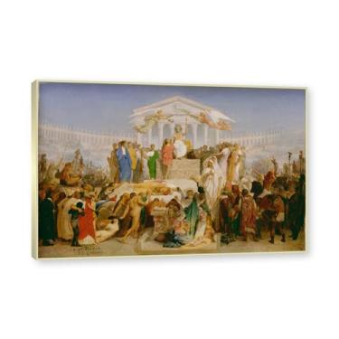 Imagem de NHLDZYH Moldura de champanhe. Pinturas a óleo famosas, (sem título 10) de Jean Leon Gerome, reprodução impressa em tela, arte de cenário para decoração de sala de estar. 40 x 60 cm - 15,8 x 23,7 pol