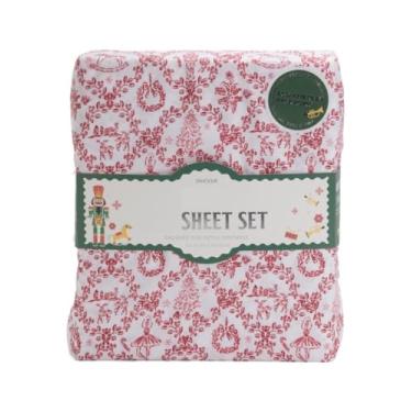 Imagem de Envogue Jogo de lençol de Natal e inverno (vaso sanitário vermelho, solteiro)