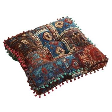 Imagem de Stgfyxgs Almofada de assento quadrada tatami almofada de chão de cadeira pufe para cadeiras de jantar tatami, Azul Boêmio