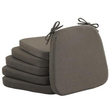 Imagem de Almofadas de cadeira para cadeiras de jantar e cozinha 5 cm de espessura de espuma de alta densidade com infusão de gel antiderrapante removível lavável capa laços confortáveis e respiráveis almofadas