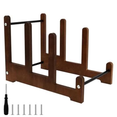 Imagem de ZLHETWT Suporte de disco de vinil, suporte de exibição de LP, suporte de disco de vinil de madeira, suporte de exibição de 3 níveis, suporte de armazenamento estável versátil para guardar 60 folhas