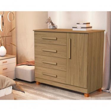 Imagem de Cômoda Grécia Com 4 Gavetas E Porta Sapateira Praticidade E Estilo Para Seu Quarto