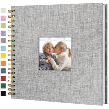 Imagem de Álbum de fotos para álbum de recortes, capa de linho Hiwhy, 25x25cm, 4