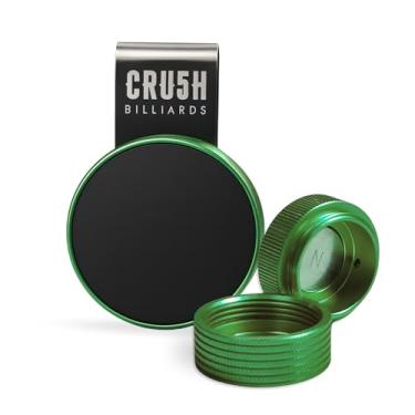 Imagem de Suporte magnético de giz com tampa e clipe de cinto – Suporte redondo de giz para taco de bilhar com ímã forte, estojo portátil de giz de sinuca para jogadores (verde)