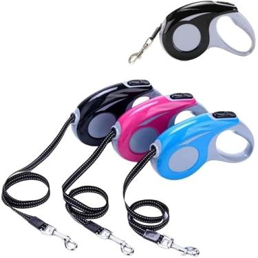 Imagem de Guia para Cães Cachorro com trela Retrátil Automática com Trava Corda Pequeno E Grande Porte (3 Metros)