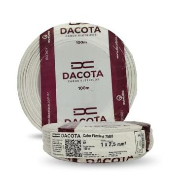 Imagem de Fio Elétrico Cabo Flexível 2,5mm² 750v Rolo 100m Dacota Cores, Branco