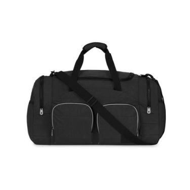 Imagem de Bolsa de Viagem Color Block Bolso Duplo Frontal Preta - Bagaggio, U