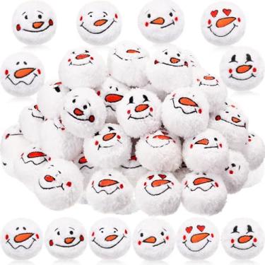 Imagem de Civaner 120 bolas de neve falsas de pelúcia para crianças, lutas de bolas de neve, engraçadas, decorações de neve para ambientes internos, jogos de inverno para a família para o Natal e inverno (fofo