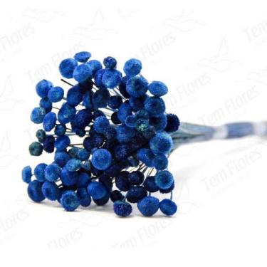 Imagem de Botão Branco Desidratado Variações - Pense Flores, Azul Vitória