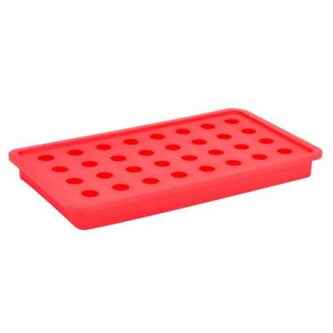 Imagem de Forma de Gelo Silicone Vermelho 32 Esferas 20x11x2cm - Unyhome