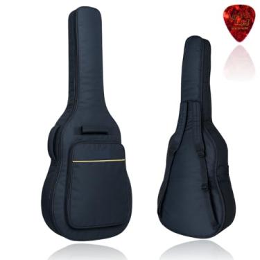 Imagem de Bag Capa semi-acolchoada impermeável para Violão Clássico proteção com espuma suave, forro resistente, alças tipo mochila alça de mão, bolso frontal nylon 600 reforçado, ideal para shows e transporte