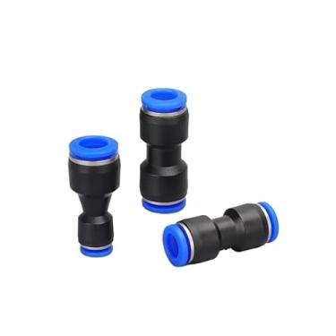 Imagem de Conector rápido de tubo de ar de 50 peças, encaixe rápido pneumático, reto de poliuretano, junta de extremidade de diâmetro variável PG 4 6 8 10 12 14 mm (PU-10)