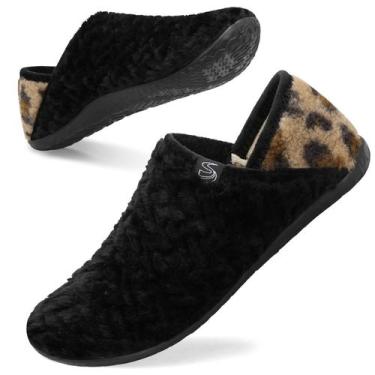 Imagem de Chinelos domésticos Spesoul Fuzzy para mulheres/homens com forro de pe