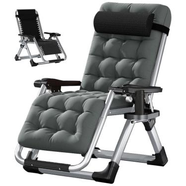 Imagem de Cadeira Reclinável Ajustável Gravidade Zero com Apoio de Cabeça, LILYPELLE, Cinza