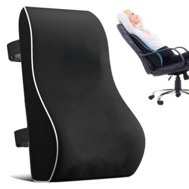 Imagem de Almofada de Espuma de Memória, Almofada de Apoio Lombar Ergonômica, com 2 Alças Ajustáveis para Escritório, Carro, Cadeiras de Jogos, Capa de Malha Respirável e Design de Alívio da Dor