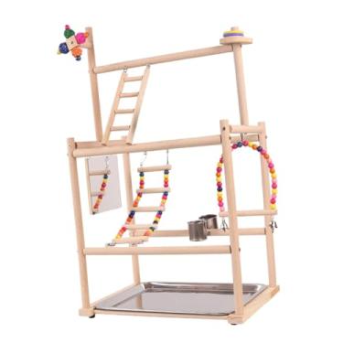 Imagem de Generic Suporte para, playground para pássaros, poleiro de madeira, academia, cercadinho, suporte para conures