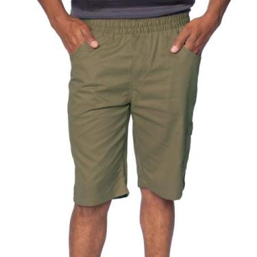 Imagem de Bermuda Masculina Amil Sarja Cargo Verde Claro, Verde claro, GG