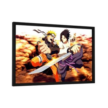 Imagem de Quadro decorativo - naruto e sasuke - Cultture, 26,6x40cm, PRETO