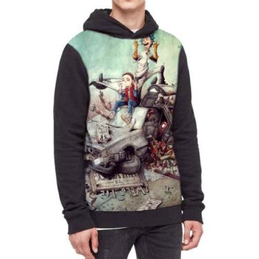 Imagem de Moletom Com Capuz Full Print Rick And Morty Ref:704 - smoke, Preto, P