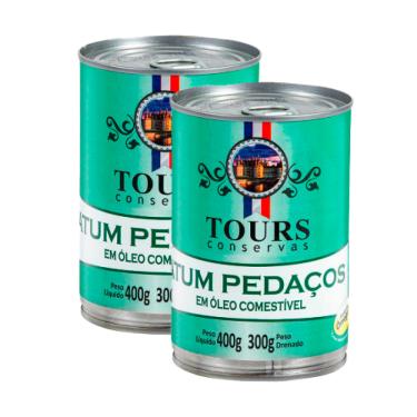 Imagem de Kit 2X: Atum Pedaços em Óleo Tours 400g