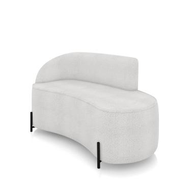 Imagem de Sofá 2 Lugares Orgânico 140cm Pé Ferro Preto Morgan Bouclê Cinza D03 - D'Rossi