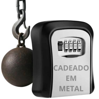 Imagem de Mini Cofre Parede Guarda Chaves Senha Airbnb Todo Em Metal - Genérica,