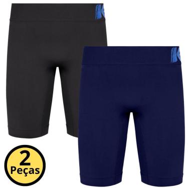 Imagem de Kit 2 Bermudas Térmicas Alta Compressão Masculina Sem costura Previne Assaduras-Masculino