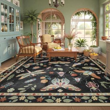 Imagem de Beeiva Tapetes laváveis com estampa de insetos, 20 x 25 cm, para sala de estar, tapete macio para quarto, 20 x 25 cm, embaixo da cama, antiderrapante, para sala de jantar, escritório, berçário, sala