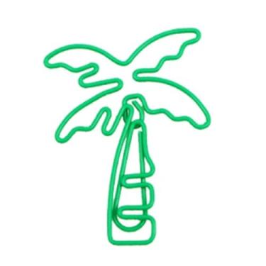 Imagem de 50 peças de clipe de papel em forma de coqueiro, mini clipes de papel fofos, acessórios, ideia de presentes para leitura de documentos, biblioteca escolar, notas de escritório, casa, mesa para