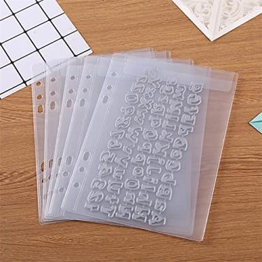 Imagem de Pacote com 10 bolsos de plástico tamanho A5, pastas de PVC à prova d'água, com 6 furos, bolsa de folhas soltas para planejamento, bolsas para fotos, documentos, carimbos e matrizes (1 bolso)