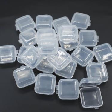 Imagem de Pacote com 24 unidades de armazenamento de plástico transparente, suporte de armazenamento para brincos de orelha, colares, anéis, estojo de joias