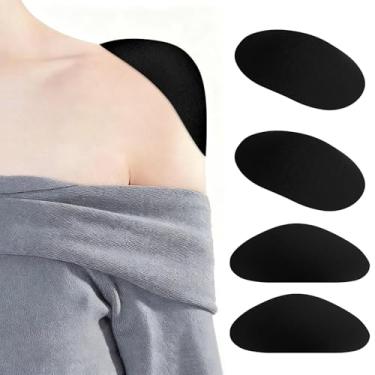 Imagem de Ombreiras de silicone para roupas femininas: 2 pares de almofadas de silicone para aumentar o conforto e a postura com realce natural - realçador antiderrapante respirável para vestido, camiseta e