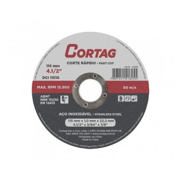 Imagem de Disco Corte Inox Cortag 115Mmx1,0Mx22,22Mm Blister