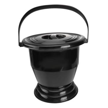 Imagem de ChuYiElegance Cuspideira com tampa, mictório, vaso sanitário, mictório de cabeceira para uso doméstico, crianças mais velhas e adultos, Preto
