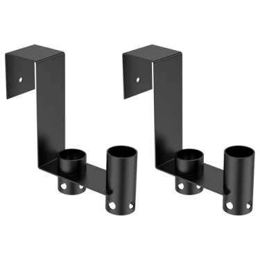 Imagem de 2 ganchos ajustáveis para postes de piscina, organizador de ferramentas de piscina para pendurar ferramentas, ganchos resistentes à prova de ferrugem, ganchos para postes telescópicos, escumadeiras