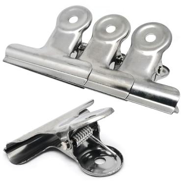 Imagem de 20 peças de clipe de bilhete de aço inoxidável prateado com cabeça redonda, clipes de papel para fichário multiuso para arquivos, artesanato, sacos de comida, desenho, foto na cozinha e escritório