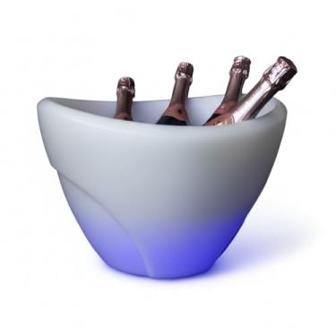 Imagem de Champanheira LED 13L - Balde de Gelo Luminoso para 4 Garrafas (Parede Dupla)