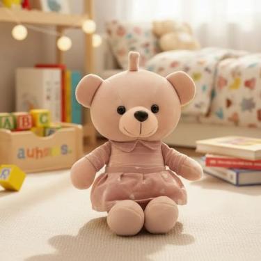 Imagem de Urso de Pelúcia Antialérgico para Bebê, Ursinho Macio e Fofo, Material Hipoalergênico, Bichinho Pelucia Brinquedo Infantil (ROSA)