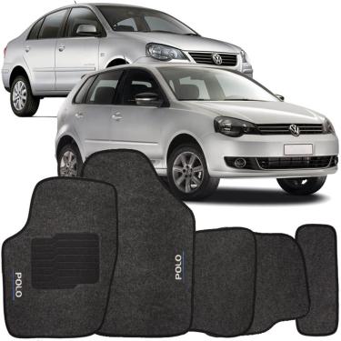 Imagem de Jogo de Tapete Automotivo Carpete Polo 2003 à 2015 Soft Logo Bordado 5 Peças